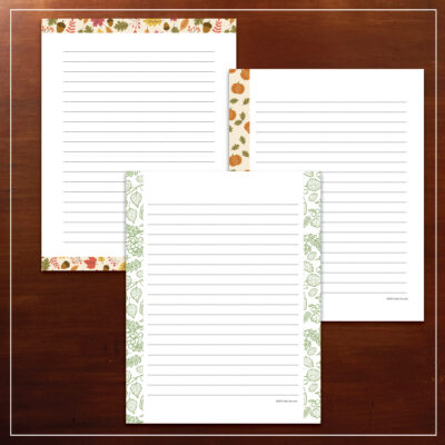Printable journal pages with fall themes