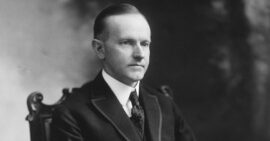 Portrait of Calvin Coolidge around the time he wrote "Whose Country Is This?" about the problems with immigration