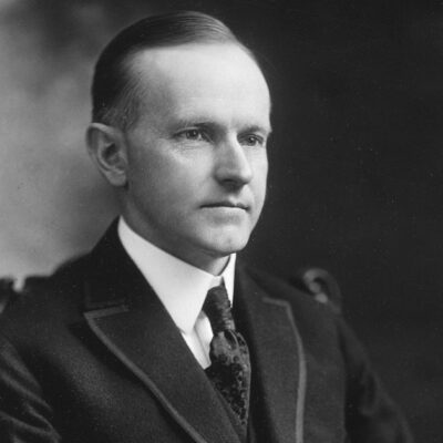 Portrait of Calvin Coolidge around the time he wrote "Whose Country Is This?" about the problems with immigration