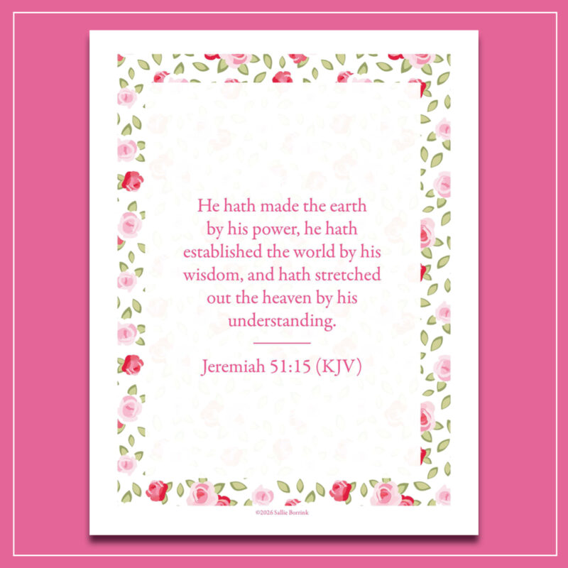 Free Jeremiah 51:15 KJV Printable Wall Art