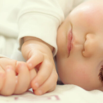 White baby peacefully sleeping