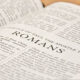 Bible open to the book of Romans