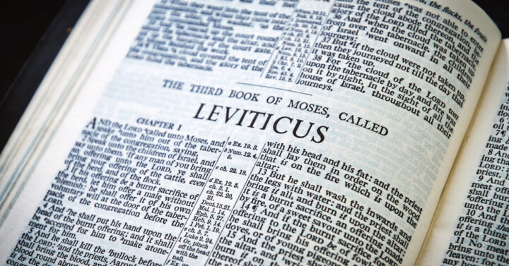 Bible open to the book of Leviticus