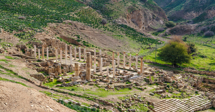 Ancient Roman ruins in Pella where Christians from church of Jerusalem fled