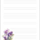 Light purple watercolor pansies on lined journal pages