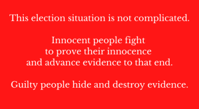 This is not complicated. Innocent people fight to prove their innocence and advance evidence to that end. Guilty people hide and destroy evidence.